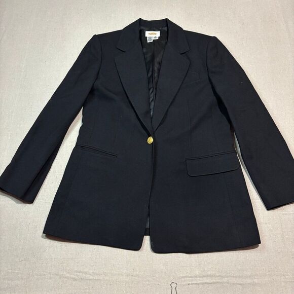 Talbots Blazer Women’s Size 8 Navy Blue Wool Gold Button Academia Vintage USA Se - Picture 1 of 5